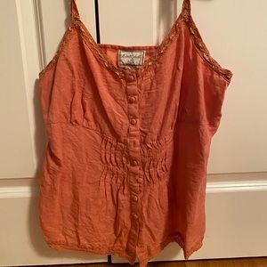 Peachy Button front Tank Too